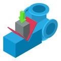 Industrial manufacturing icon isometric vector. Bending machine cross pipe icon