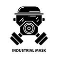 industrial mask icon, black vector sign with editable strokes, concept illustration Royalty Free Stock Photo