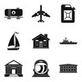 Industrial mechanic icons set, simple style