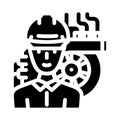 industrial mechanic repair worker glyph icon vector illustration