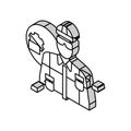 industrial mechanic repair worker isometric icon vector illustration