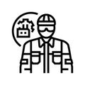 industrial mechanic repair worker line icon vector illustration