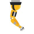 Industrial mechanical robot arm vector icon. Yellow robotic arm. Royalty Free Stock Photo