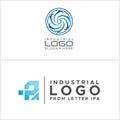 Industrial mechanical spiral propeller icon logo design Royalty Free Stock Photo