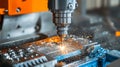 Industrial Metal Machining Process Sparks Flying Royalty Free Stock Photo