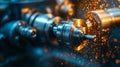 Industrial Metal Machining Sparks Flying Royalty Free Stock Photo
