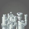 Industrial metal pipe stack design, ecology Royalty Free Stock Photo