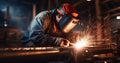 Industrial metal steel protection skill welding welder Royalty Free Stock Photo