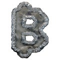 Industrial metal symbol bitcoin on white background 3d