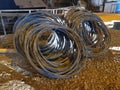 Ball of metal wire for industrial slinging Royalty Free Stock Photo