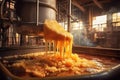 industrial mixer stirring a batch of taffy in factory