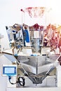 Industrial multihead combination weighers for food products Royalty Free Stock Photo