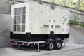 Industrial natural gas generator power on the trailer. Natural gas trailer mounted industrial generator for mobile power supply Royalty Free Stock Photo