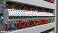Industrial network cable patch panel system Royalty Free Stock Photo