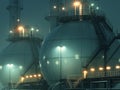 Industrial Night Scene Royalty Free Stock Photo