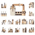 Industrial objects flat color icons Royalty Free Stock Photo