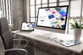 industrial office mockup responsive website builder Royalty Free Stock Photo