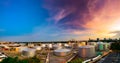 Industrial oil tanks in a refinery at twilight Royalty Free Stock Photo