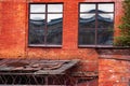 Industrial old brick building with windows