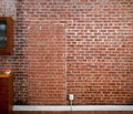 Industrial Old Flat Brick Wall Perspective in a kitchen.