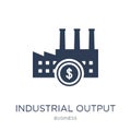 Industrial output icon. Trendy flat vector Industrial output icon on white background from Business collection