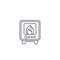 Industrial oven icon, line vector