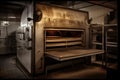 an industrial oven, used to produce baked goods for a large and busy bakery