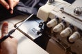 Industrial overlocker sewing machine Royalty Free Stock Photo