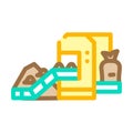 industrial packaging of compost color icon vector illustration