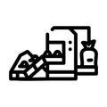 industrial packaging of compost line icon vector illustration