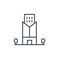 industrial park icon vector from skyscraper concept. Thin line illustration of industrial park editable stroke. industrial park