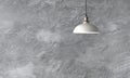 Industrial pendant lamps against rough wall.
