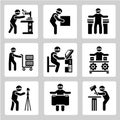 Industrial people icons Royalty Free Stock Photo