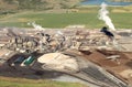 An industrial phosphate mine processing facility.