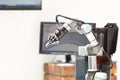 Industrial pick and place, insertion, quality testing or machine tending robot arm Royalty Free Stock Photo