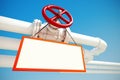 Industrial pipeline with gas or oil with empty sign Royalty Free Stock Photo