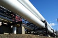 Industrial pipelines against blue sky Royalty Free Stock Photo