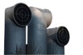 Industrial pipes isolated with clipping path Royalty Free Stock Photo