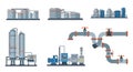 Industrial Plant Equipment Vector Set Royalty Free Stock Photo