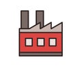 Industrial plant icon. Line colored vector illustration. Isolated on white background Royalty Free Stock Photo