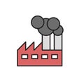 Industrial plant icon. Line colored vector illustration. Isolated on white background Royalty Free Stock Photo