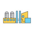 Industrial plant line icon concept. Industrial plant flat vector sign, symbol, illustration. Royalty Free Stock Photo