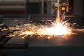 Industrial plasma cutting of metal plate