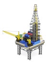 Industrial platform offshore . 3d rendering Royalty Free Stock Photo