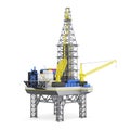 Industrial platform offshore isolated. 3d rendering Royalty Free Stock Photo