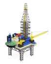 Industrial platform offshore isolated. 3d rendering Royalty Free Stock Photo