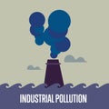 Industrial pollution. Factory with smoke stack