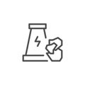 Industrial pollution line outline icon