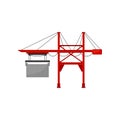 Industrial port and cargo harbor crane vector Illustration on a white background Royalty Free Stock Photo