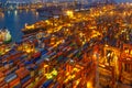 Industrial port with containers in the cargo Royalty Free Stock Photo